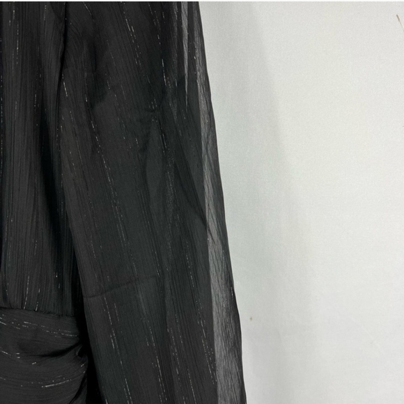 NWT HOUSE OF HARLOW 1960 Black Ruched Mini Dress in Size 6 - Picture 6 of 10